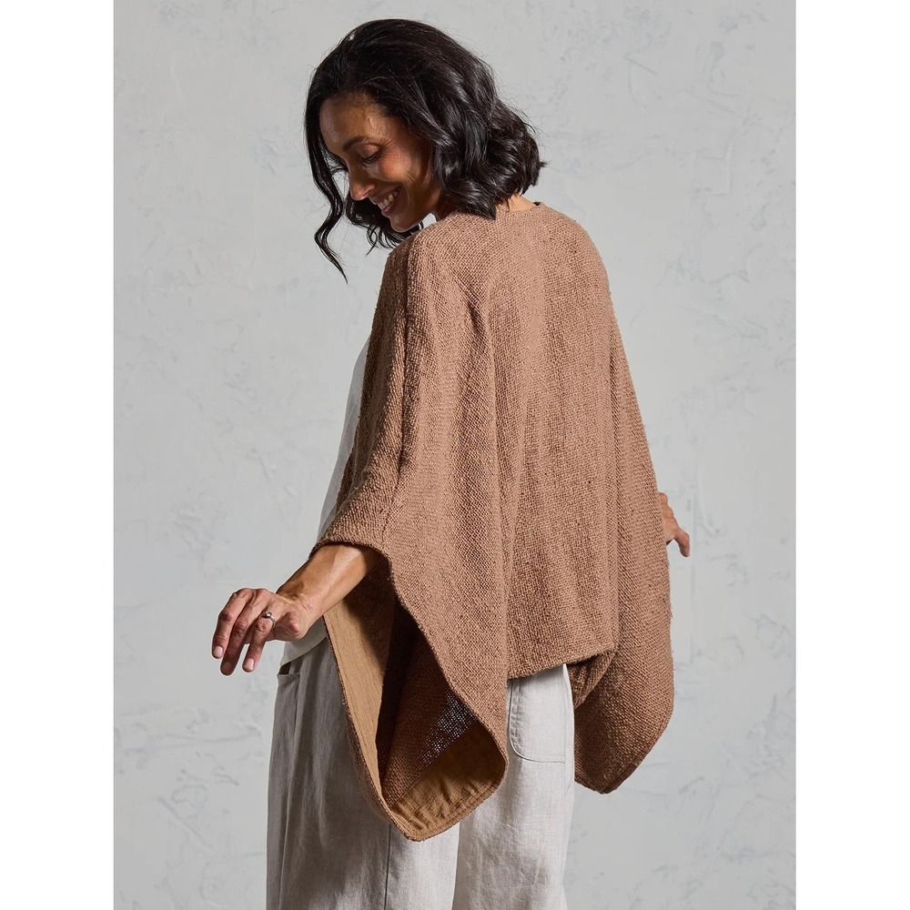 Nomad the Label Small / Medium Bloom Cotton Shrug in Desert Sand Boxy Boho - Picture 3 of 13